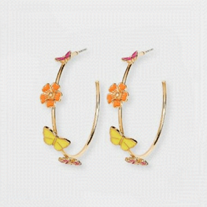 SUGARFIX by BaubleBar Colourful Butterfly Hoop Earrings